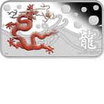 Silver Ounce 2012 Year of the Dragon Rectangle: Photo Coin, Cook Islands, Silver Ounce 2012 Year of the Dragon Rectangle / thumbnail