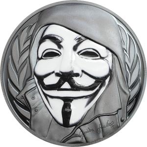 Cook Islands / Silver Ounce 2016 Guy Fawkes Mask - reverse photo