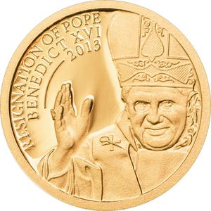 Cook Islands / Gold Half Gram 2013 Resignation of Benedict XVI - reverse photo