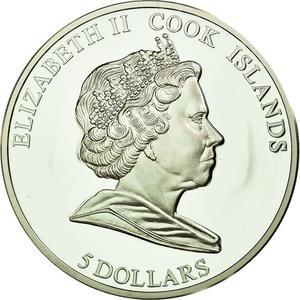 Cook Islands / Five Dollar Silver 2011 Flowers - reverse photo