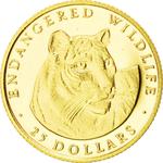 Twenty-Five Dollars Gold 1990 Tiger: Photo Coin, Cook Islands, Twenty-Five Dollars Gold 1990 Tiger / thumbnail