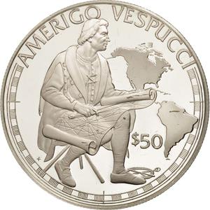 Cook Islands / Fifty Dollars 1988 Amerigo Vespucci - reverse photo