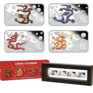 Cook Islands / Silver Ounce 2012 Year of the Dragon Rectangle - reverse photo