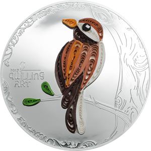 Cook Islands / Silver Half Ounce 2017 Quilling Art - Bird - reverse photo