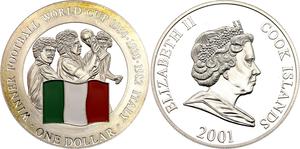Cook Islands / One Dollar Silver 2001 Football - Italy - obverse photo
