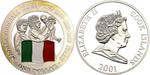 One Dollar Silver 2001 Football - Italy: Photo Coin, Cook Islands, One Dollar Silver 2001 Football - Italy / thumbnail