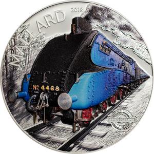 Cook Islands / Silver Two Ounces 2018 Spirit of Trains- Mallard - reverse photo