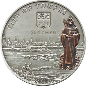 Cook Islands / Five Dollars Silver 2010 Hanseatic League - Zutphen - obverse photo