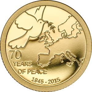 Cook Islands / Gold Half Gram 2015 70 Years of Peace in Europe - reverse photo