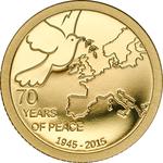 Gold Half Gram 2015 70 Years of Peace in Europe: Photo Coin, Cook Islands, Gold Half Gram 2015 70 Years of Peace in Europe / thumbnail