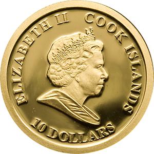 Cook Islands / Ten Dollars Gold 2008 James Cook - obverse photo