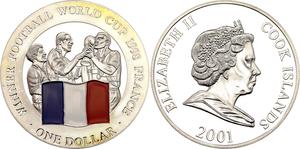 Cook Islands / One Dollar Silver 2001 Football - France - obverse photo