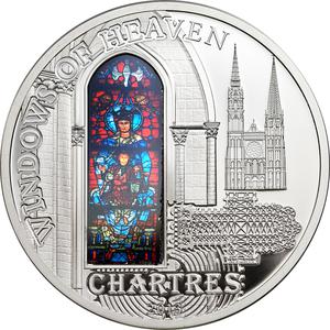 Cook Islands / Silver Fifty Grams 2013 Windows of Heaven - Chartres - reverse photo