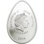 Five Dollars Silver 2014 Imperial Egg in White: Photo Coin, Cook Islands, Five Dollars Silver 2014 Imperial Egg in White / thumbnail