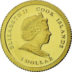 Cook Islands / One Dollar Gold 2009 Pope in Jerusalem - reverse photo
