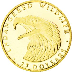 Cook Islands / Twenty-Five Dollars Gold 1990 Eagle - reverse photo
