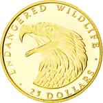 Twenty-Five Dollars Gold 1990 Eagle: Photo Coin, Cook Islands, Twenty-Five Dollars Gold 1990 Eagle / thumbnail