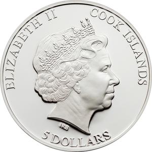 Cook Islands / Five Dollars Silver 2013 Gzhel Ceramics - obverse photo