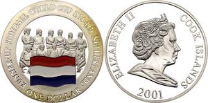 Cook Islands / One Dollar Silver 2001 Football - Netherlands - obverse photo
