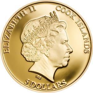 Cook Islands / Five Dollars Silver 2014 Shades of Nature - Bee - obverse photo