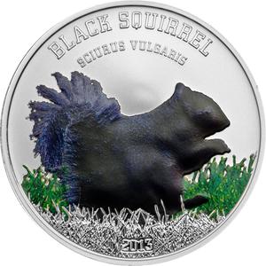 Cook Islands / Five Dollars Silver 2013 Black Squirrel - reverse photo