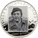 Five Dollars Silver 2012 Robert Mitchum: Photo Coin, Cook Islands, Five Dollars Silver 2012 Robert Mitchum / thumbnail