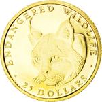 Twenty-Five Dollars Gold 1990 Lynx: Photo Coin, Cook Islands, Twenty-Five Dollars Gold 1990 Lynx / thumbnail
