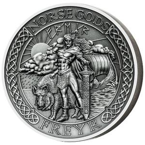 Cook Islands / Silver Two Ounces 2016 Norse Gods - Freyr - reverse photo