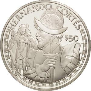Cook Islands / Fifty Dollars 1988 Hernando Cortés - reverse photo