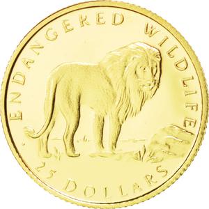 Cook Islands / Twenty-Five Dollars Gold 1992 Lion - reverse photo