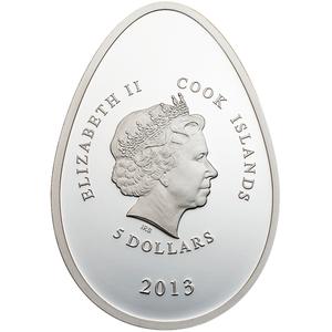Cook Islands / Five Dollars Silver 2013 Imperial Egg in Gold - obverse photo