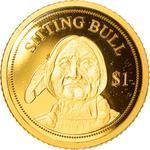Gold Half Gram 2016 Sitting Bull: Photo Coin, Cook Islands, Gold Half Gram 2016 Sitting Bull / thumbnail