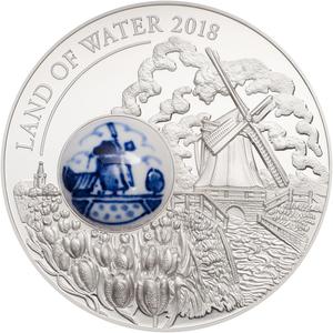 Cook Islands / Silver Fifty Grams 2018 Land of Water - Windmill - reverse photo