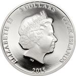 Cook Islands / Five Dollars Silver 2015 Ctyrlistek - obverse photo