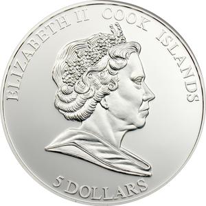 Cook Islands / Five Dollars Silver 2009 World of Flowers - Poppy - obverse photo