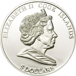 Cook Islands / Five Dollars Silver 2009 HMB Endeavour - obverse photo