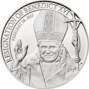Cook Islands / Five Dollars Silver 2013 Resignation of Benedict XVI - reverse photo
