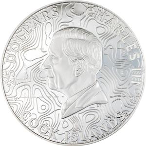 Cook Islands / Silver Five Ounces 2024 Hawaii Topography - obverse photo