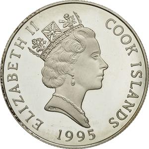 Cook Islands / Five Dollars 1995 Elephants - obverse photo