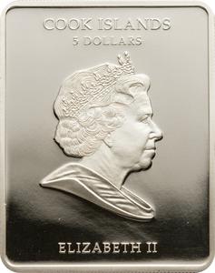 Cook Islands / Five Dollars Silver 2009 Girl with Pearl Earring - obverse photo