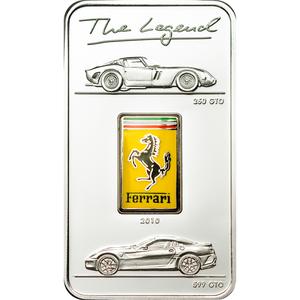 Cook Islands / Five Dollars Silver 2010 Ferrari - The Legend GTO - reverse photo
