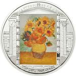 Silver Three Ounces 2010 Van Gogh - Sunflowers: Photo Coin, Cook Islands, Silver Three Ounce 2010 Van Gogh - Sunflowers / thumbnail