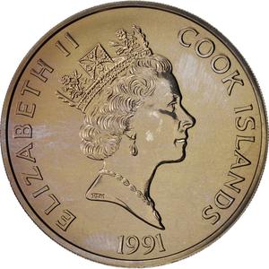 Cook Islands / Five Dollars 1991 America - obverse photo