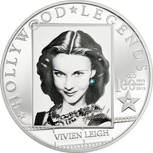 Cook Islands / Five Dollars Silver 2013 Vivien Leigh - reverse photo