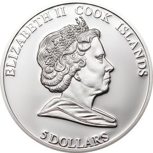 Cook Islands / Five Dollars Silver 2010 Clark Gable - obverse photo