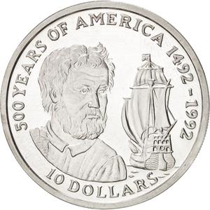 Cook Islands / Ten Dollars 1990 America - reverse photo