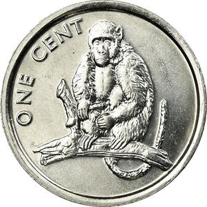 Cook Islands / One Cent 2003 Monkey - reverse photo