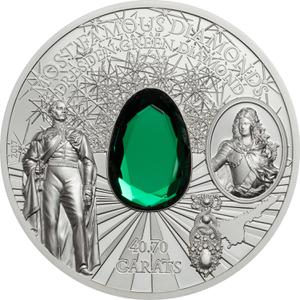 Cook Islands / Silver Two Ounces 2017 Dresden Green Diamond - reverse photo