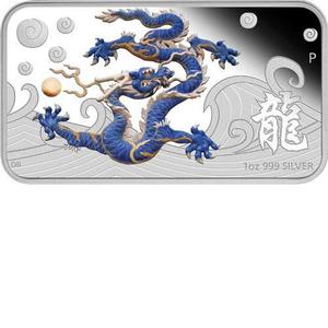 Cook Islands / Silver Ounce 2012 Year of the Dragon Rectangle - obverse photo