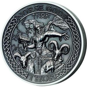 Cook Islands / Silver Two Ounces 2015 Norse Gods - Thor - reverse photo